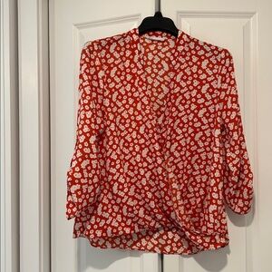 Faux wrap blouse High low 3/4 sleeve light Spring top Nordstrom All in Favor